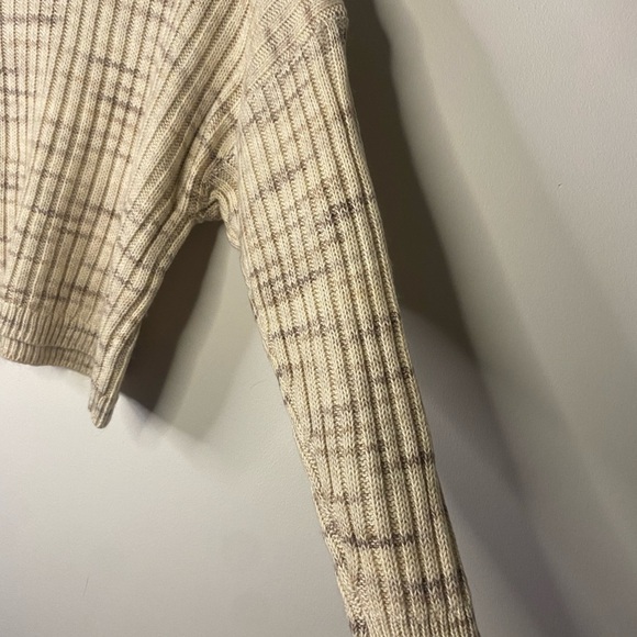 Lucky Brand Brown Cropped Long Sleeve Fall Sweater Size Medium Boxy - Picture 7 of 12